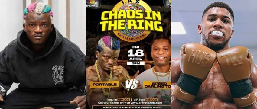 Portable pulls out of boxing match, calls for ₦100m fight with Anthony Joshua