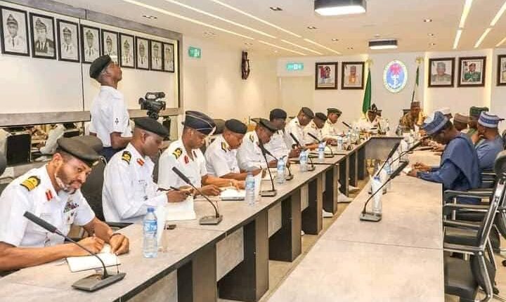 Boko Haram: Zulum meets army, naval, air force chiefs in Abuja.