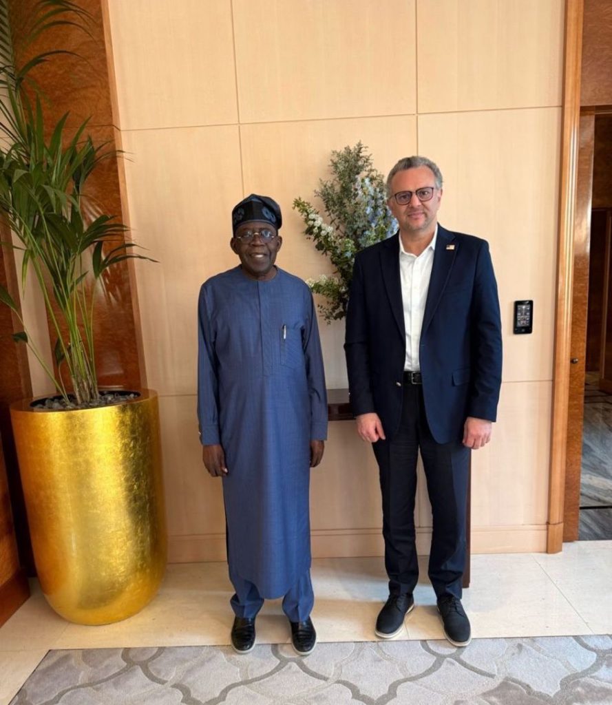 Pres. Tinubu meets US State Department Senior Advisor, Massad Boulos, in Paris.