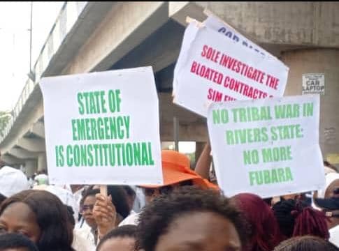 Women rally in Port Harcourt, declare support for emergency rule