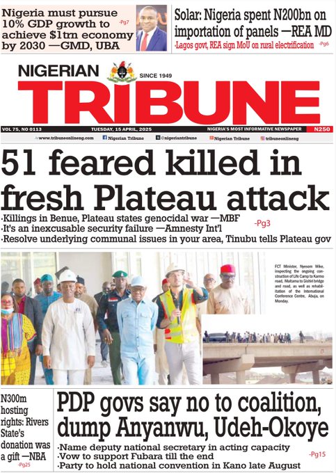 Nigeria in Summary – 15 APRIL 2025