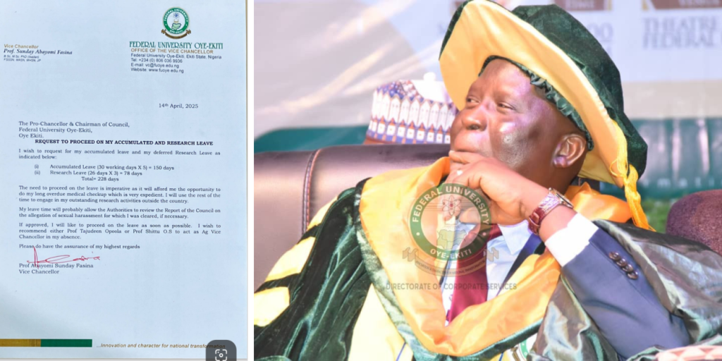 Suspended FUOYE VC requests 228-day leave amid sexual harassment allegations
