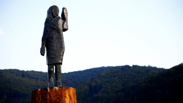 Statue of Melania Trump gone missing from her hometown in Slovenia