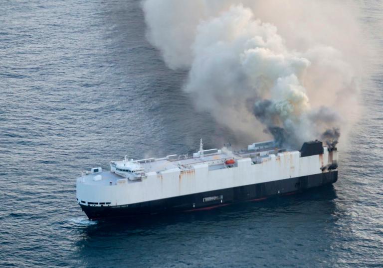 Thousands of cars lost as ship sinks in Pacific, EV battery fire feared