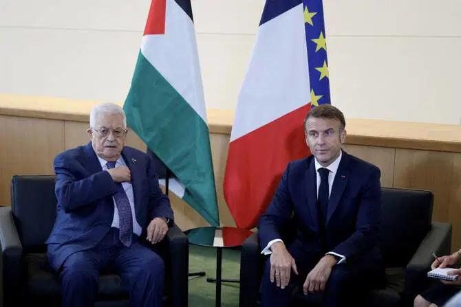 Abbas urges Hamas disarmament, calls for international forces in appeal to Macron
