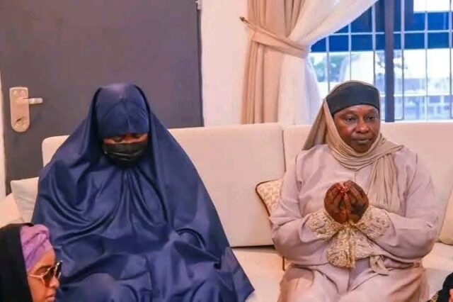 PHOTOS: Aisha Buhari, family relocate to late husband’s Kaduna home