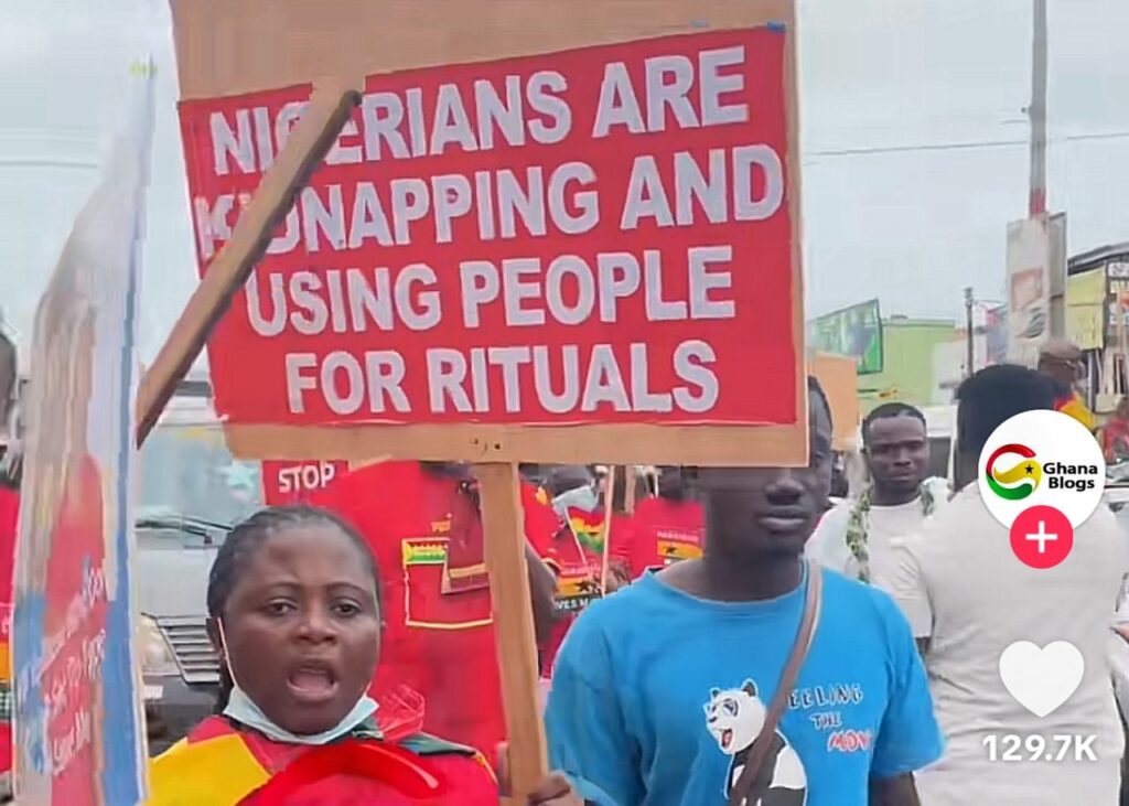 Ghanaians protest ‘Nigerians Must Go’ over alleged prostitution, ritual killings