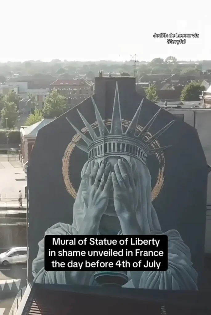 France’s new Lady Liberty “protest” mural captures American sentiment, goes viral