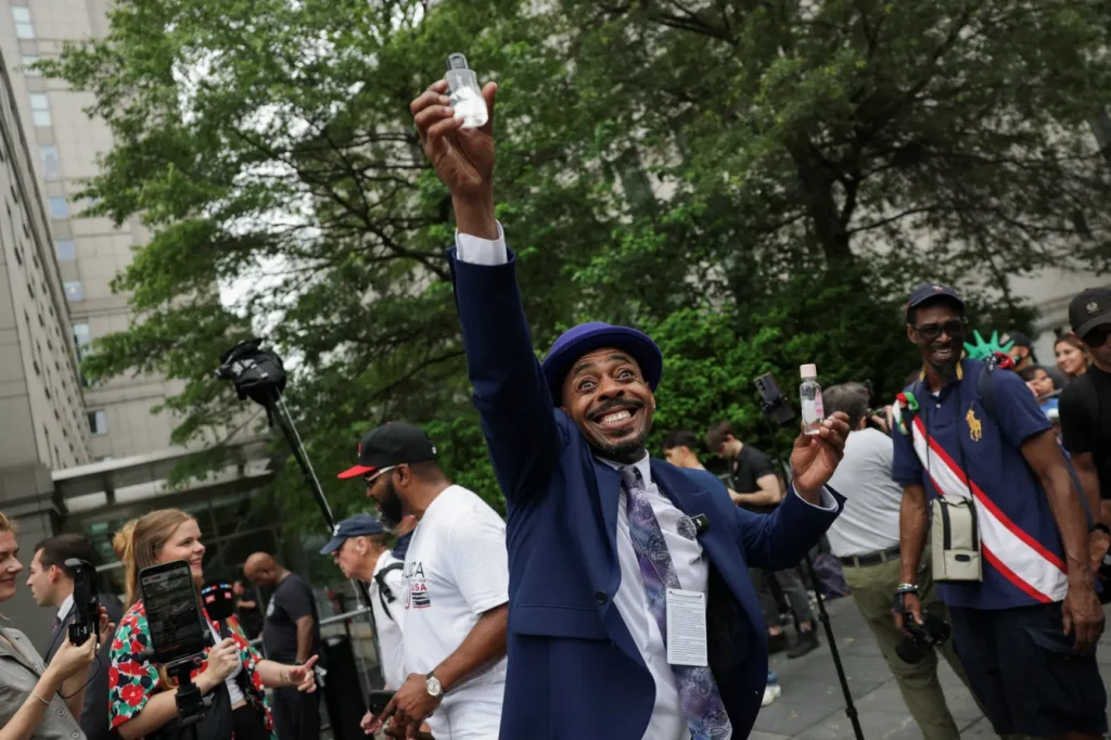 Diddy supporters celebrate with baby oil…