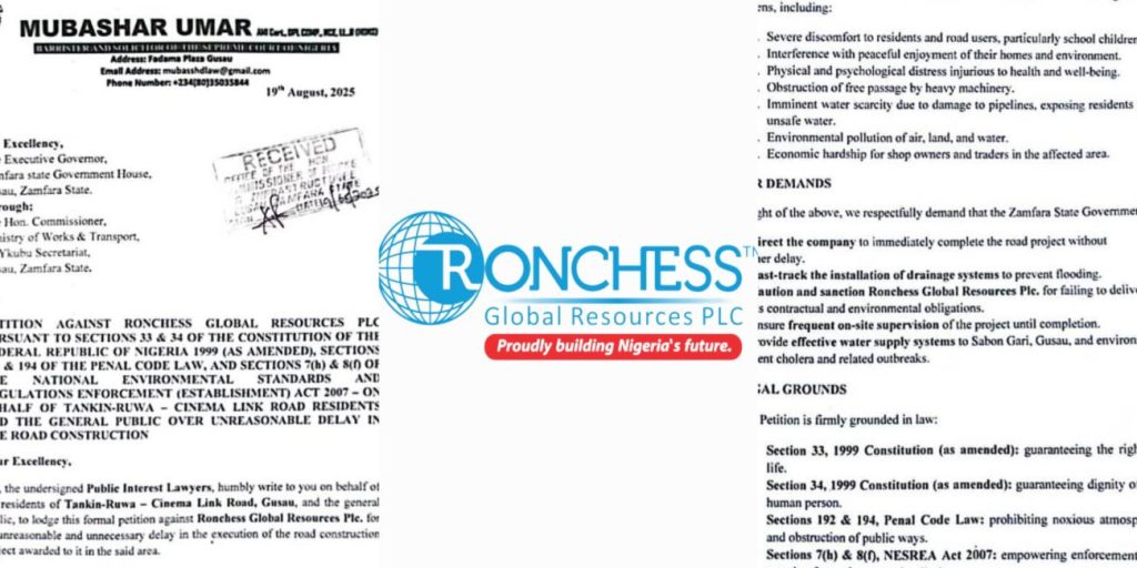Zamfara residents lament as Ronchess Plc, tied to Pastor Adeboye’s son, stalls N8.7bn road project seeking contract variation
