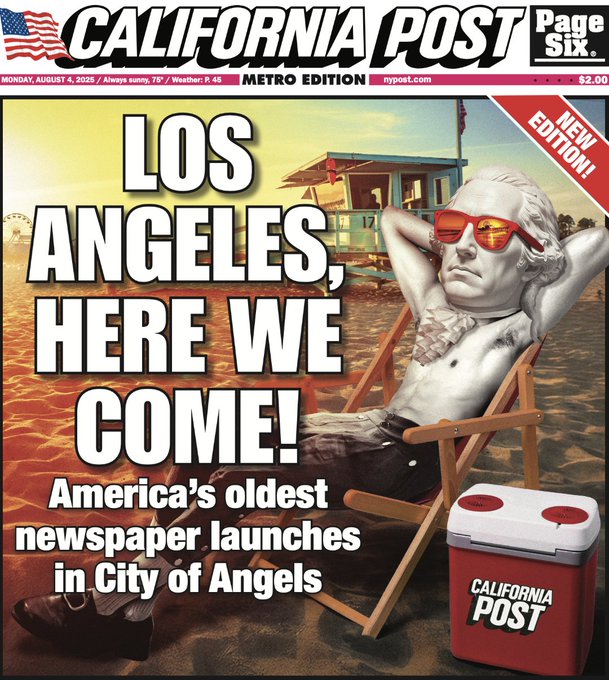 New York Post goes Hollywood: Plans launch of California daily newspaper…