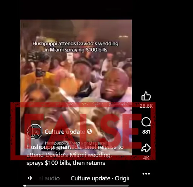 Fact-check: Hushpuppi not spotted at Davido’s wedding