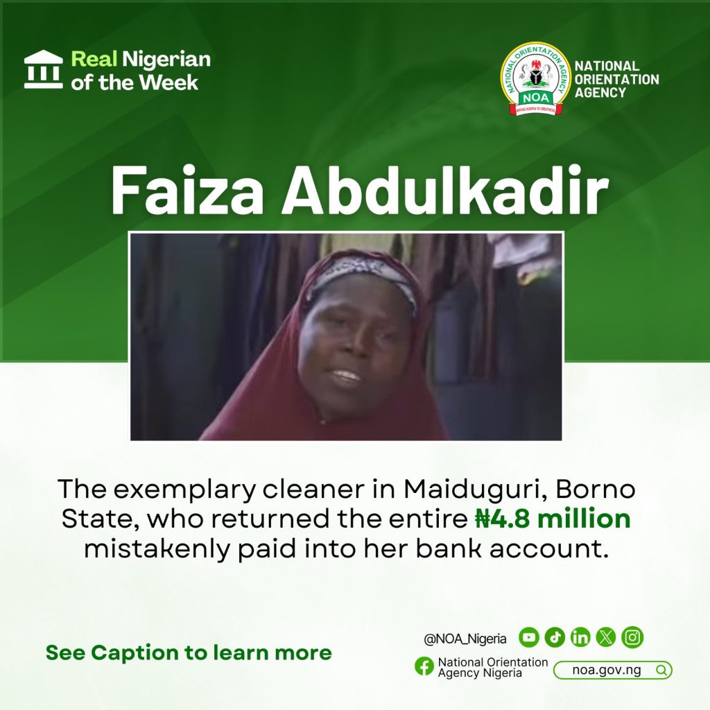 Borno cleaner refunds ₦4.8m wrongly credited to her account