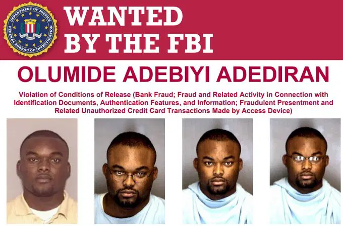 FBI offers ₦14m bounty for capture of Nigerian fugitive