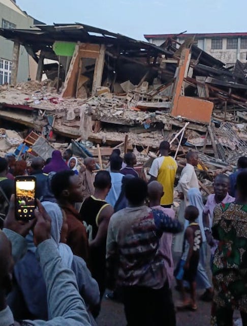 Many trapped as two-storey building collapses in Oyingbo, Lagos