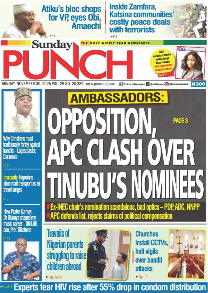 FRONT PAGES: Nigerian Newspapers – 30 November 2025
