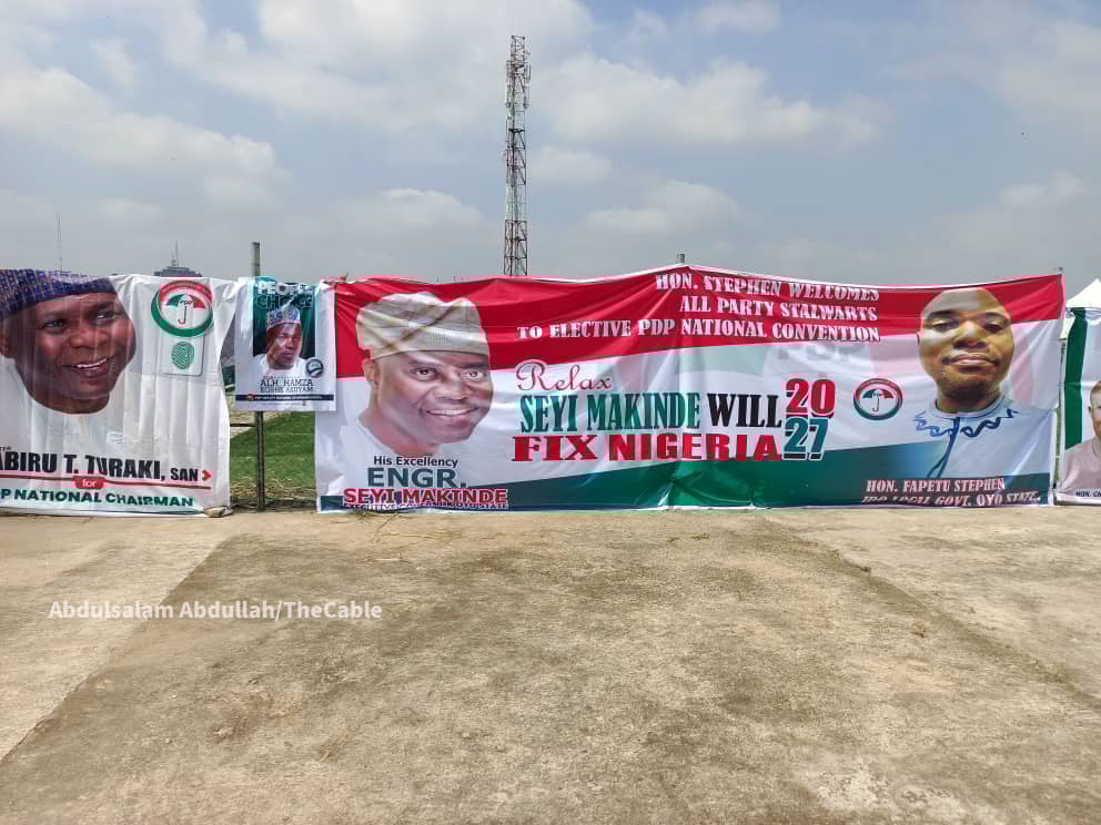 Seyi Makinde for President’ banners emerge at PDP convention venue