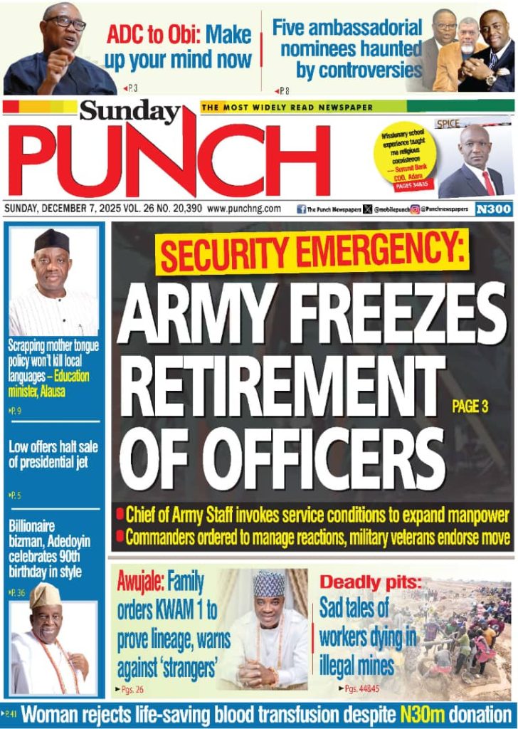 FRONT PAGES: Nigerian Newspapers – 7 December 2025