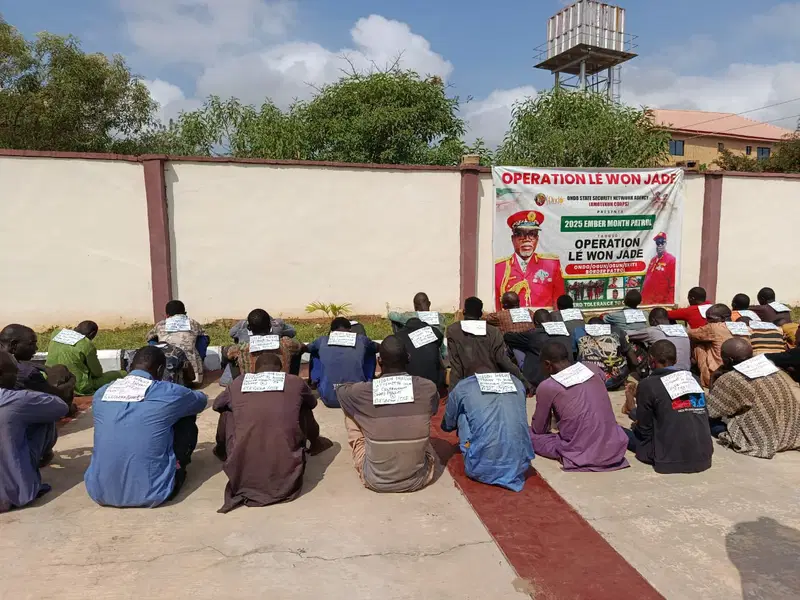 Ondo Amotekun arrests 39 suspected terrorists fleeing Sokoto after US airstrikes