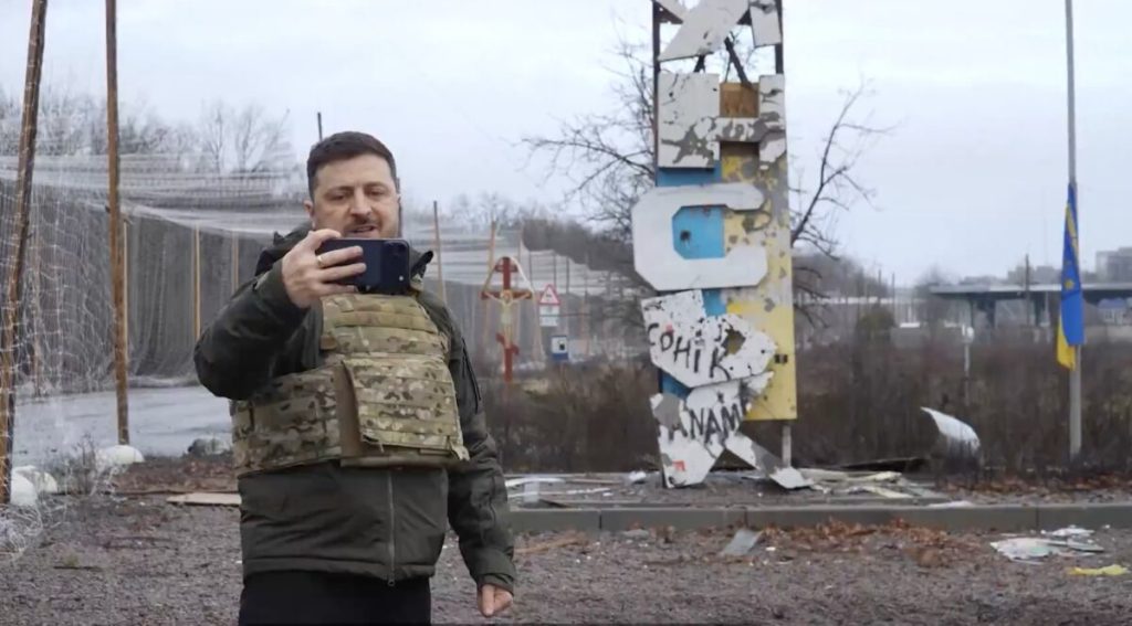 Zelensky posts selfies from frontline after Putin says troops surrounded