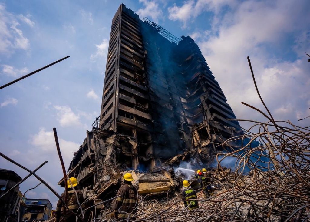 Sanwo-Olu visits Great Nigeria fire site, offers condolences