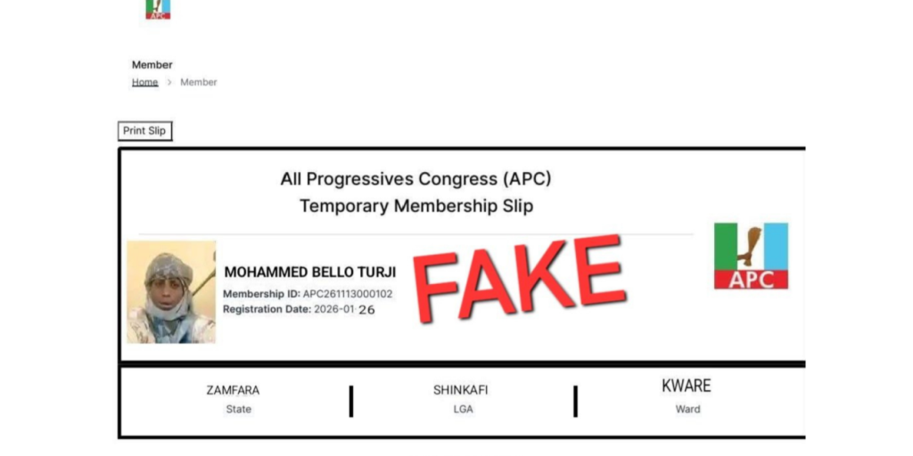 APC dismisses alleged membership slip linking Bello Turji as fake