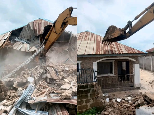 Oyo demolishes house linked to Adelabu family kidnappers Oyo demolishes house linked to Adelabu family kidnappers